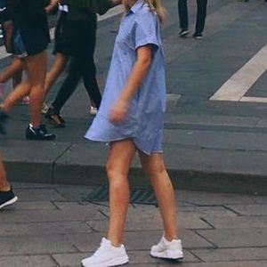 Zara Pin Strip Tee Shirt Dress